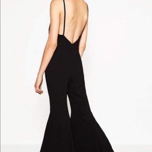 Zara Womens New Black Lace Long Tank Jumpsuit Xs 2731/042/800 - Picture 5 of 12